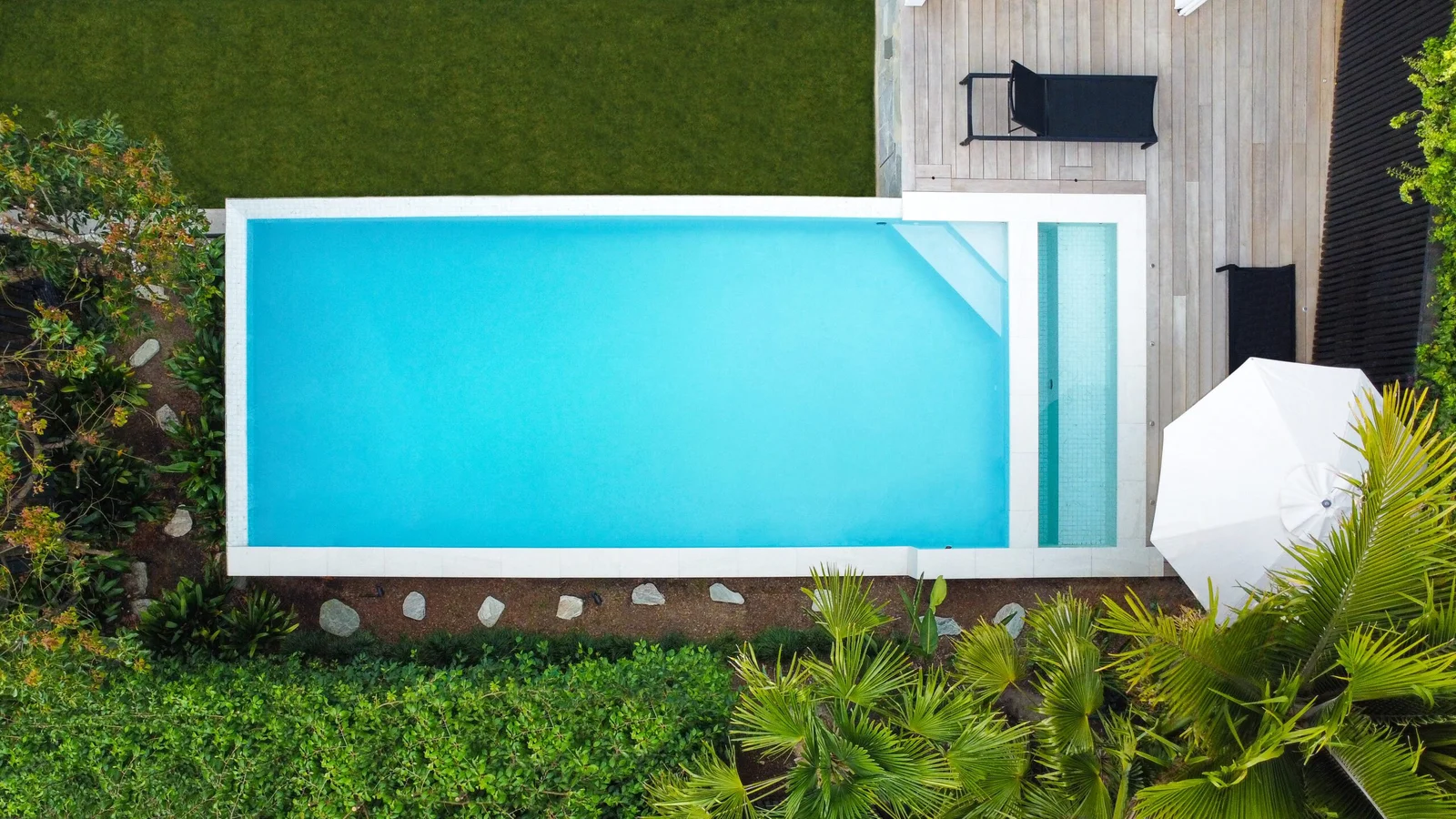Aerial view of swimming pool